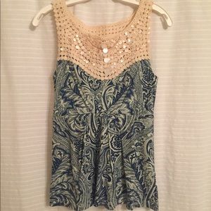 Deletta Anthropologie Blue Tank Top